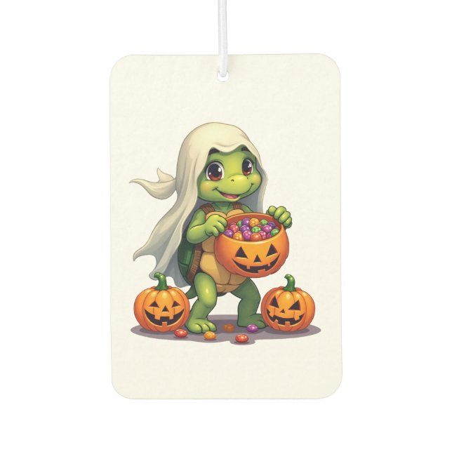 Cute Halloween Turtle Ghost with Candy (8) Air Freshener (Front)
