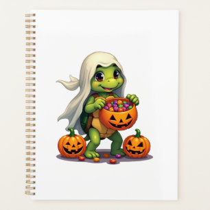 Cute Halloween Turtle Ghost with Candy (8) Planner