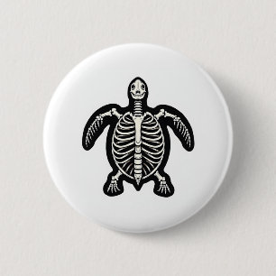 Cute Halloween Turtle Skeleton Tortoise Fossils Ar 2 Inch Round Button