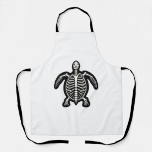 Cute Halloween Turtle Skeleton Tortoise Fossils Ar Apron