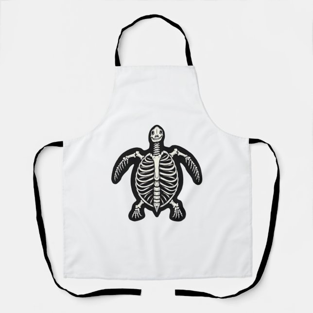 Cute Halloween Turtle Skeleton Tortoise Fossils Ar Apron (Front)