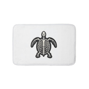 Cute Halloween Turtle Skeleton Tortoise Fossils Ar Bath Mat