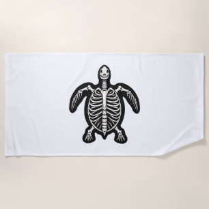 Cute Halloween Turtle Skeleton Tortoise Fossils Ar Beach Towel