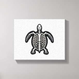 Cute Halloween Turtle Skeleton Tortoise Fossils Ar Canvas Print