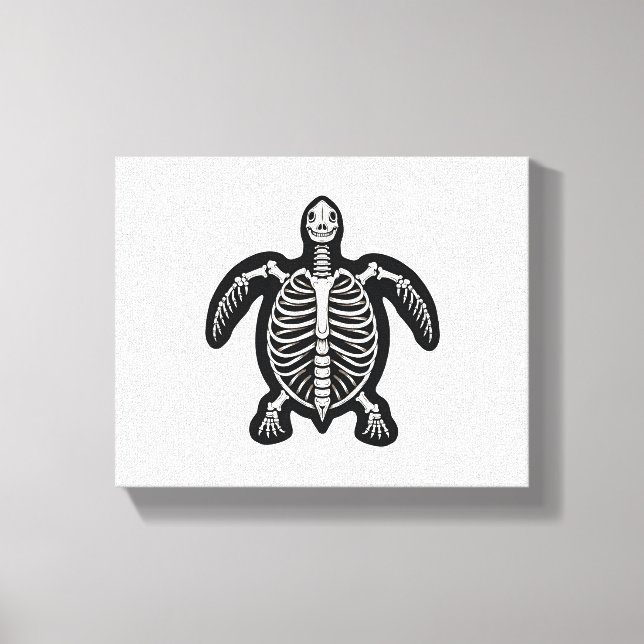 Cute Halloween Turtle Skeleton Tortoise Fossils Ar Canvas Print (Front)