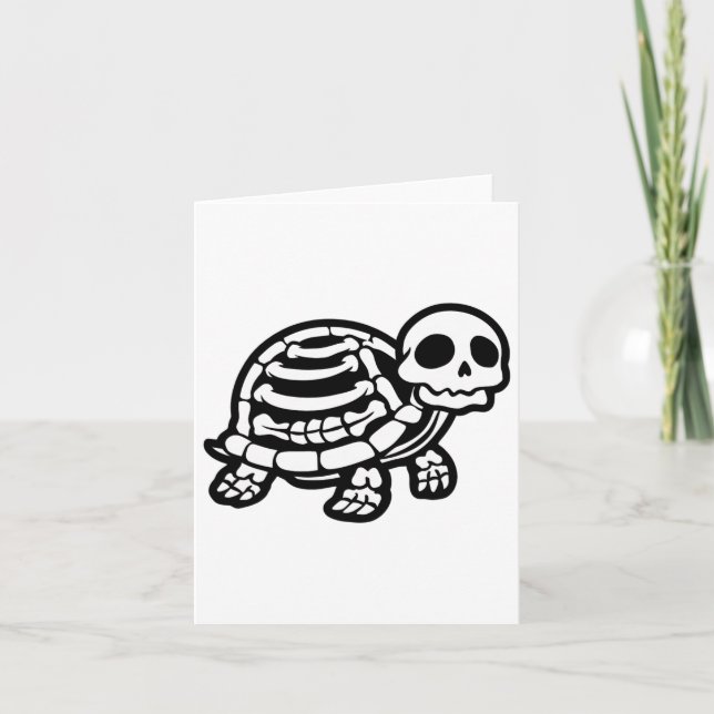 Cute Halloween Turtle Skeleton Tortoise Fossils Ar Card (Front)