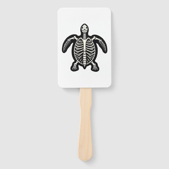 Cute Halloween Turtle Skeleton Tortoise Fossils Ar Hand Fan (Front)