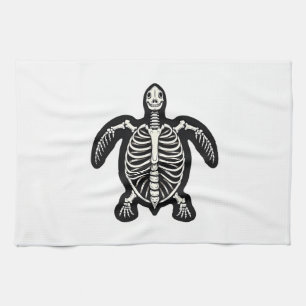 Cute Halloween Turtle Skeleton Tortoise Fossils Ar Kitchen Towel