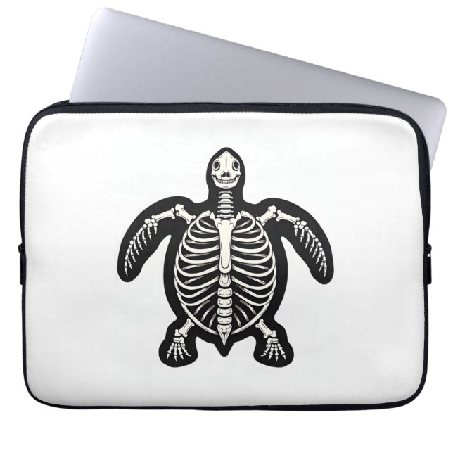 Cute Halloween Turtle Skeleton Tortoise Fossils Ar Laptop Sleeve (Front)