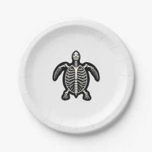 Cute Halloween Turtle Skeleton Tortoise Fossils Ar Paper Plate