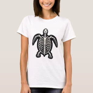 Cute Halloween Turtle Skeleton Tortoise Fossils Ar T-Shirt