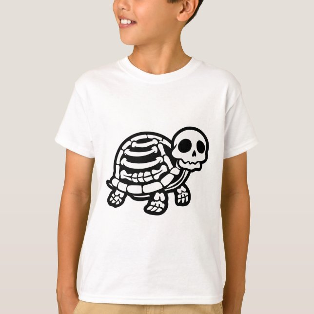 Cute Halloween Turtle Skeleton Tortoise Fossils Ar T-Shirt (Front)