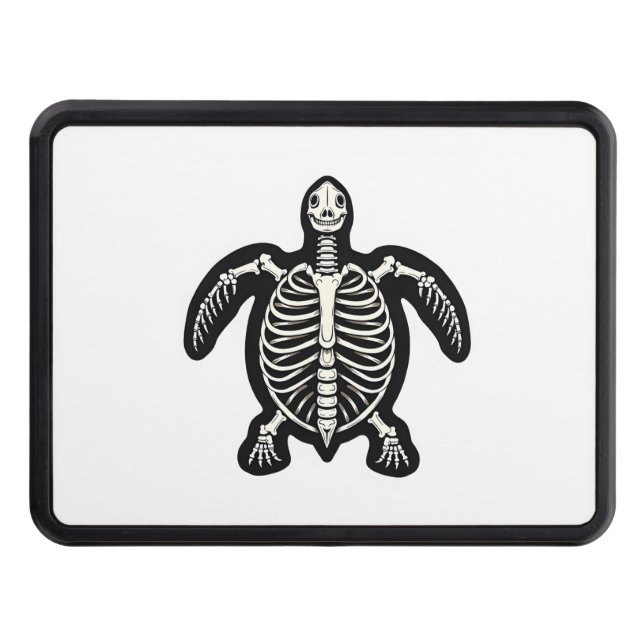 Cute Halloween Turtle Skeleton Tortoise Fossils Ar Trailer Hitch Cover (Front)