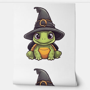 Cute Halloween turtle with a witch hat.  Wallpaper