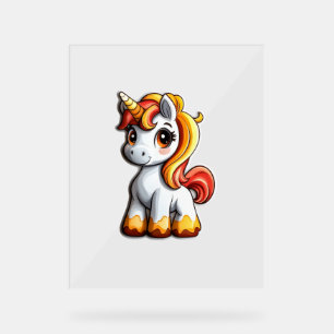 Cute Halloween Unicorn Candy Corn Horn Magical Hor Acrylic Sign