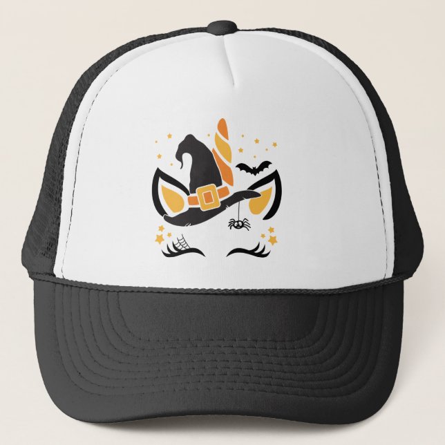 Cute Halloween Unicorn sorcier Casquette (Devant)