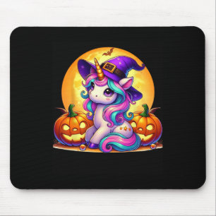 Cute Halloween Unicorn Witch Pumpkin Girls Women S Mouse Pad