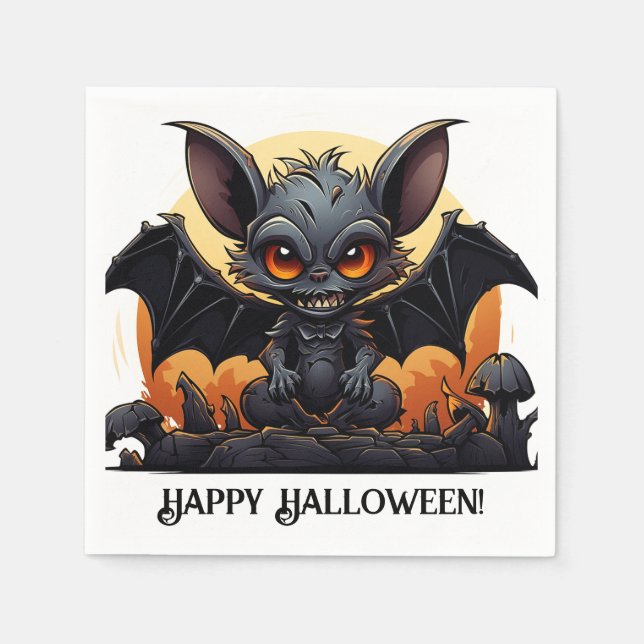 Cute Halloween Vampire Bat  Napkin (Front)