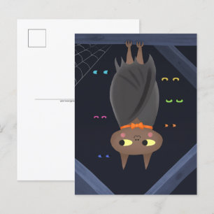 Cute Halloween Vampire Bat Postcard