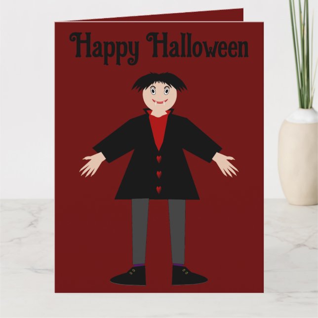 Cute Halloween Vampire Custom Card (Front)