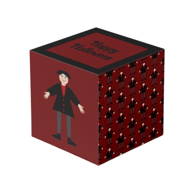 Cute Halloween Vampire Custom Cube (Front Angled)