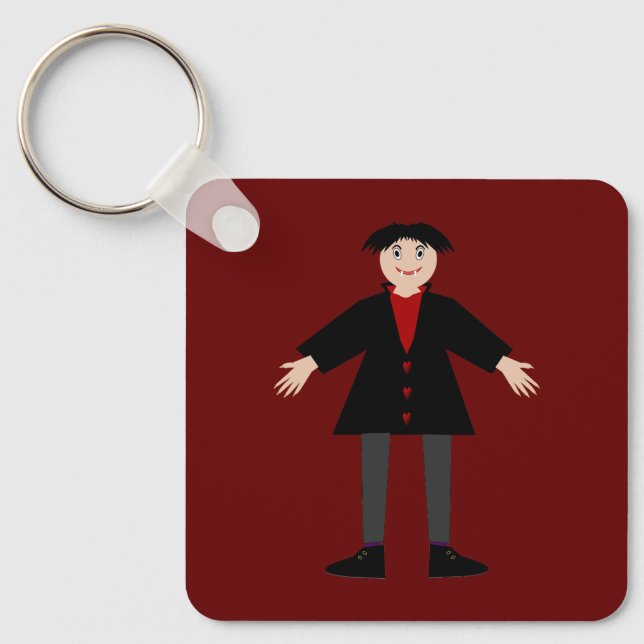 Cute Halloween Vampire Custom Double Sided Keychain (Front)