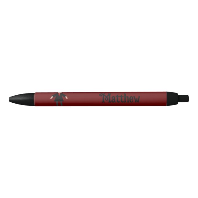 Cute Halloween Vampire Custom Name Black Ink Pen (Front)