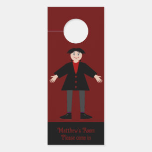 Cute Halloween Vampire Custom Name Double Sided Door Hanger