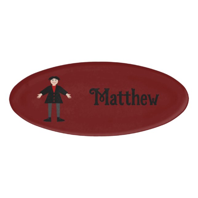 Cute Halloween Vampire Custom Name Tag (Front)