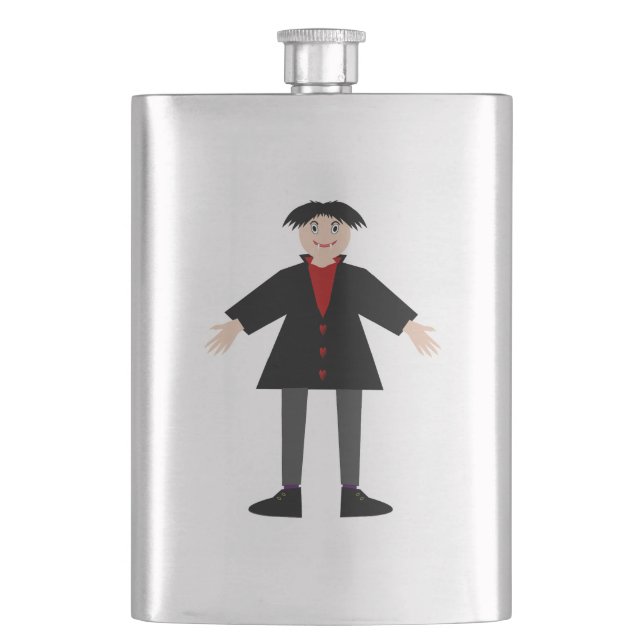 Cute Halloween Vampire Hip Flask (Front)