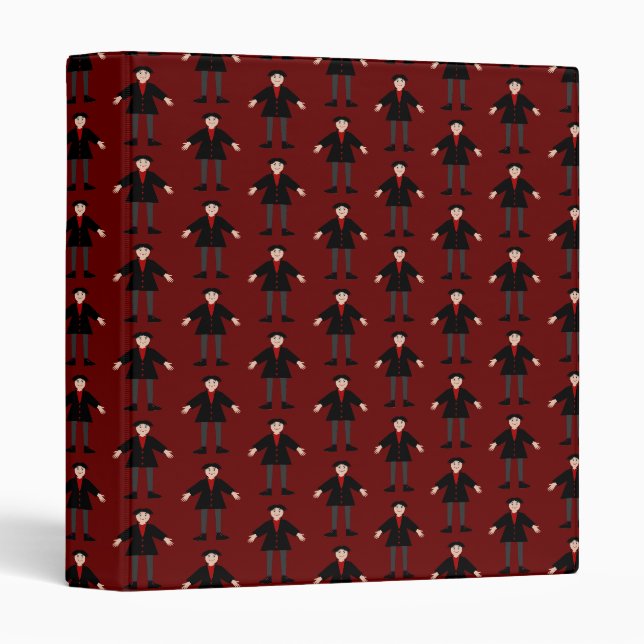 Cute Halloween Vampire Patterned Binder (Front/Spine)