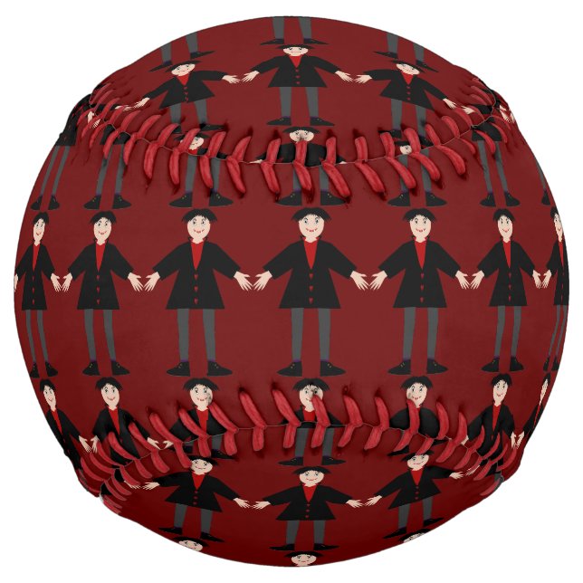 Cute Halloween Vampire Patterned Softball (Front)