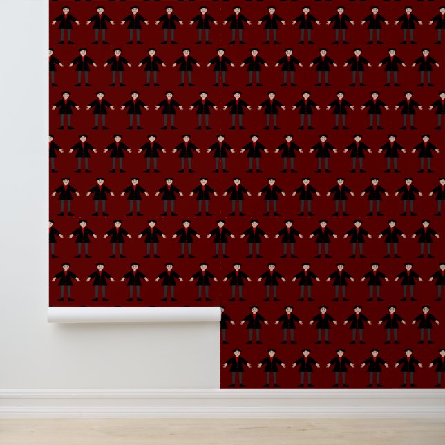 Cute Halloween Vampire Patterned Wallpaper (Application)