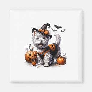 Cute Halloween Westie Tee West Terrier Dog Design  Magnet