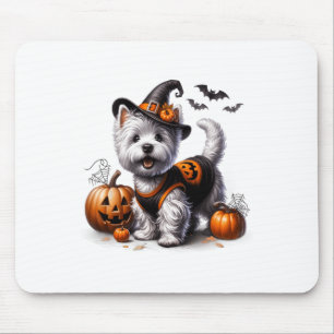 Cute Halloween Westie Tee West Terrier Dog Design Mouse Pad