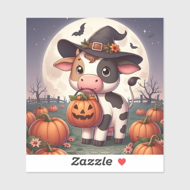 Cute Halloween witch cow (Sheet)