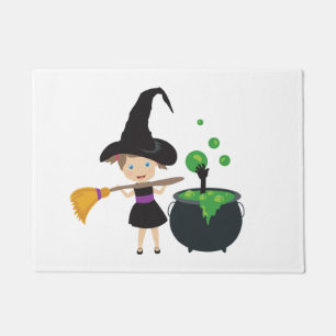 Cute Halloween Witch Doormat