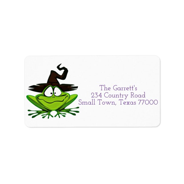 Cute Halloween Witch Frog Personalized Address Label (Front)