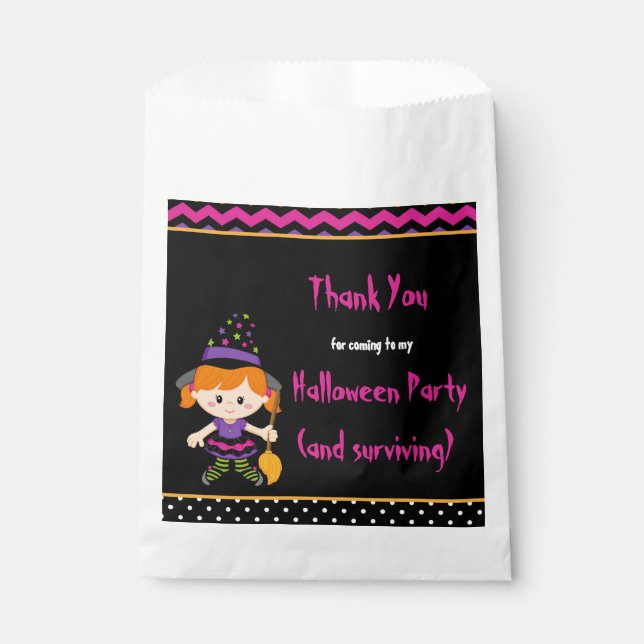 Cute Halloween Witch Girl Halloween Party Favour Bag (Front)