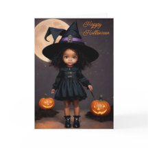 Cute Halloween Witch Greeting Card
