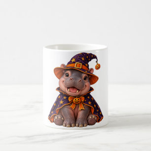Cute Halloween Witch Hippo Funny Wizard Costume Coffee Mug