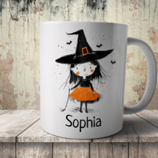 Cute Halloween Witch Illustration Coffee Mug