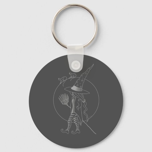 Cute Halloween Witch Keychain (Front)