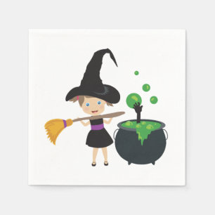 Cute Halloween Witch Napkin