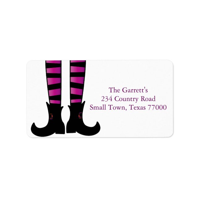 Cute Halloween Witch Shoes Personalized Address Label (Front)