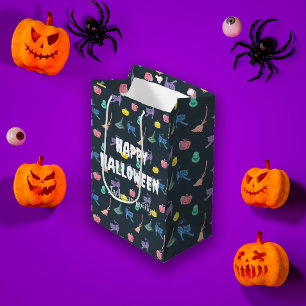 Cute Halloween with pumpkins, personalized Medium Gift Bag