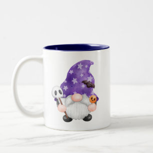 Cute Halloween Wizard Gnome Two-Tone Mug