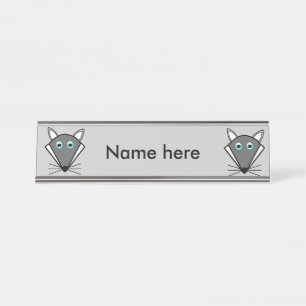 Cute Halloween Wolf Custom Desk Sign