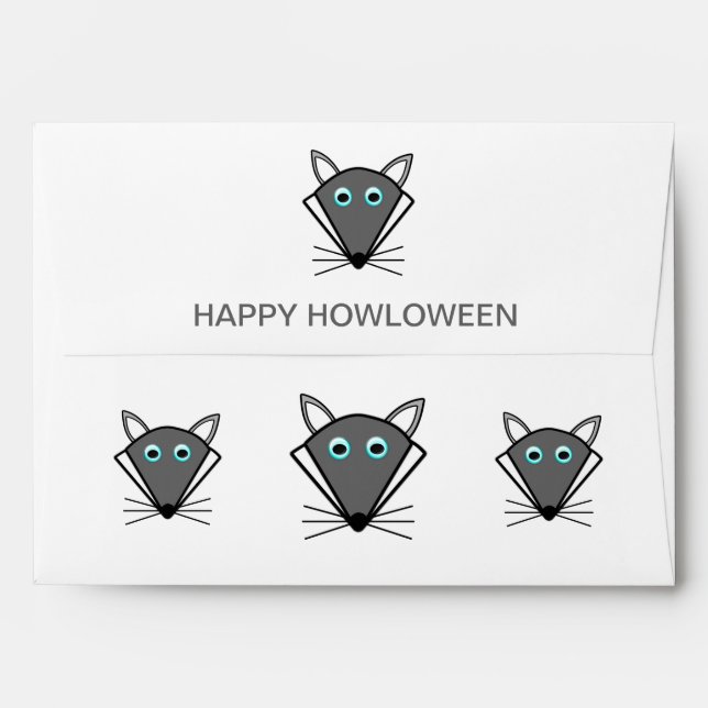 Cute Halloween Wolf Custom Envelop Envelopes (Back (Top Flap))