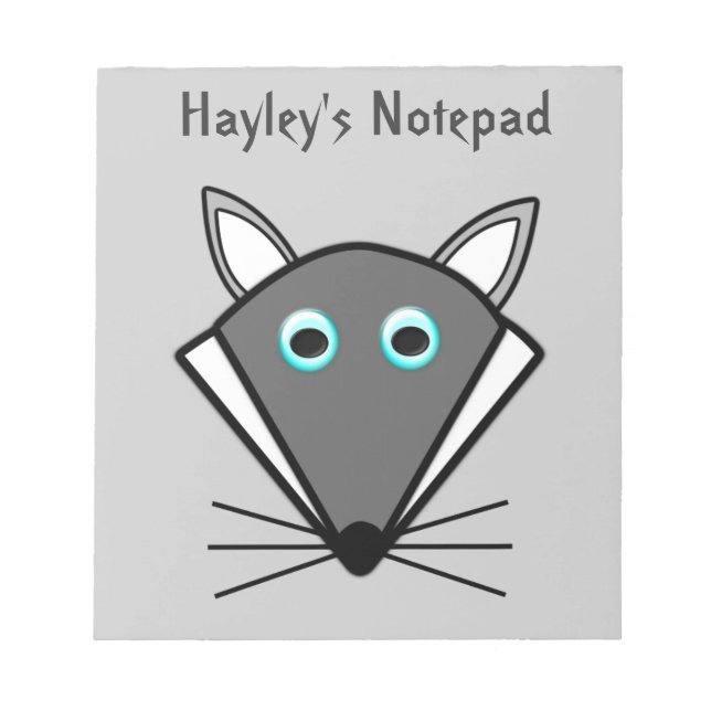 Cute Halloween Wolf Customizable Notepad (Front)